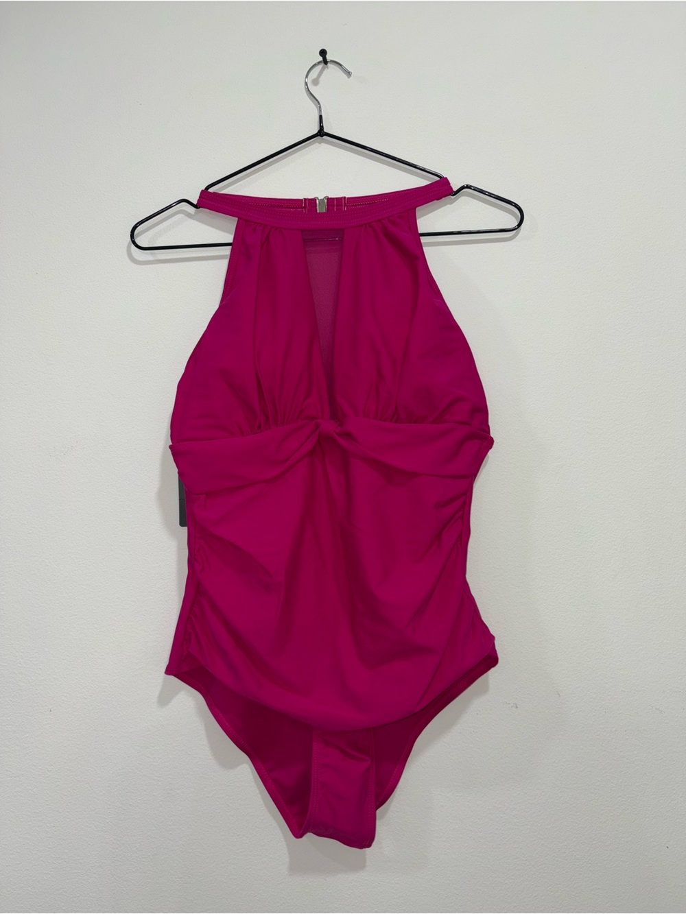 Tempt Me Halter Twist One-Piece Swimsuit - Fuchsia